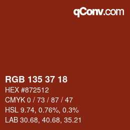Color code: RGB 135 37 18 | qconv.com