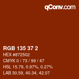 颜色代码: RGB 135 37 2 | qconv.com