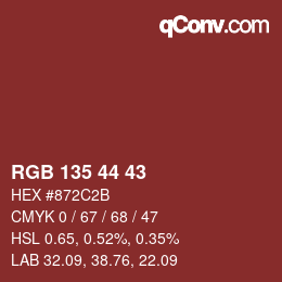 Farbcode: RGB 135 44 43 | qconv.com