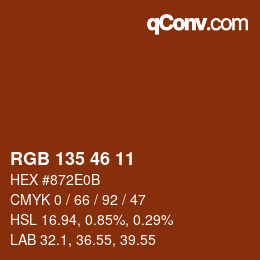 カラーコード: RGB 135 46 11 | qconv.com
