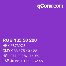 Color code: RGB 135 50 200 | qconv.com