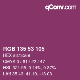 カラーコード: RGB 135 53 105 | qconv.com