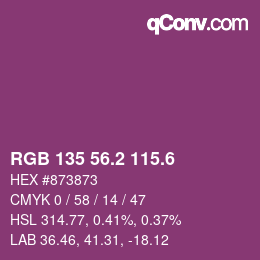 カラーコード: RGB 135 56.2 115.6 | qconv.com
