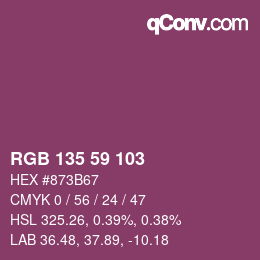 Color code: RGB 135 59 103 | qconv.com
