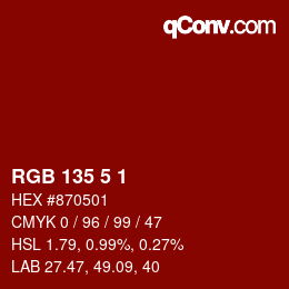 カラーコード: RGB 135 5 1 | qconv.com
