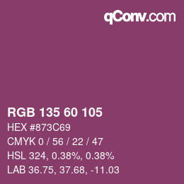 カラーコード: RGB 135 60 105 | qconv.com