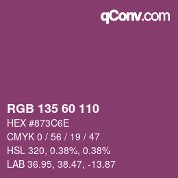 カラーコード: RGB 135 60 110 | qconv.com