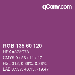 カラーコード: RGB 135 60 120 | qconv.com