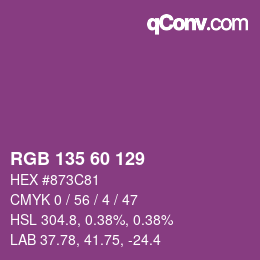 カラーコード: RGB 135 60 129 | qconv.com