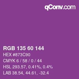 Color code: RGB 135 60 144 | qconv.com