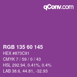 カラーコード: RGB 135 60 145 | qconv.com