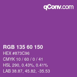 カラーコード: RGB 135 60 150 | qconv.com