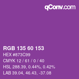 カラーコード: RGB 135 60 153 | qconv.com