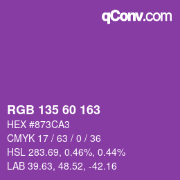 カラーコード: RGB 135 60 163 | qconv.com
