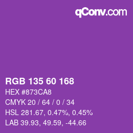 カラーコード: RGB 135 60 168 | qconv.com