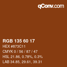 カラーコード: RGB 135 60 17 | qconv.com