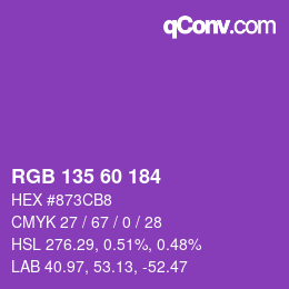 颜色代码: RGB 135 60 184 | qconv.com