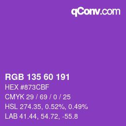 カラーコード: RGB 135 60 191 | qconv.com