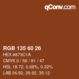 カラーコード: RGB 135 60 26 | qconv.com