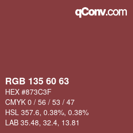 カラーコード: RGB 135 60 63 | qconv.com