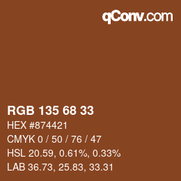 Color code: RGB 135 68 33 | qconv.com