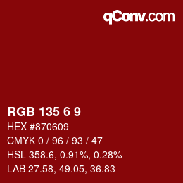 Color code: RGB 135 6 9 | qconv.com