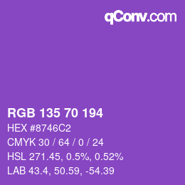 Color code: RGB 135 70 194 | qconv.com