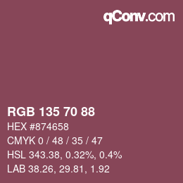 Farbcode: RGB 135 70 88 | qconv.com