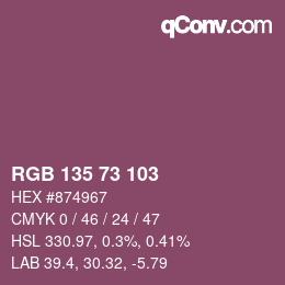 Farbcode: RGB 135 73 103 | qconv.com
