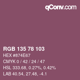 Color code: RGB 135 78 103 | qconv.com