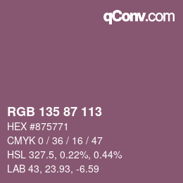 Farbcode: RGB 135 87 113 | qconv.com