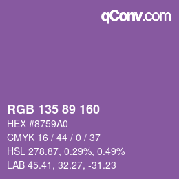 Color code: RGB 135 89 160 | qconv.com