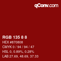 Color code: RGB 135 8 8 | qconv.com
