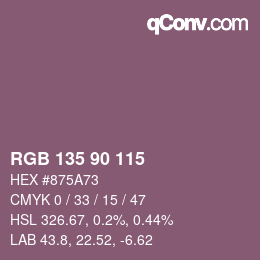 Farbcode: RGB 135 90 115 | qconv.com