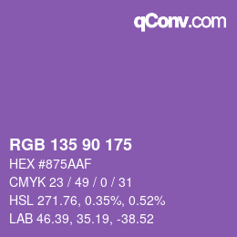 Farbcode: RGB 135 90 175 | qconv.com