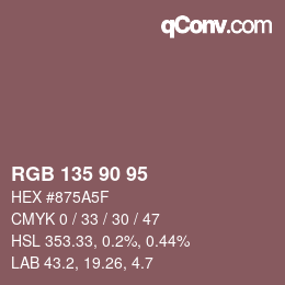 Farbcode: RGB 135 90 95 | qconv.com