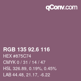 カラーコード: RGB 135 92.6 116 | qconv.com