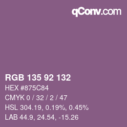 カラーコード: RGB 135 92 132 | qconv.com