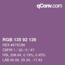 カラーコード: RGB 135 92 136 | qconv.com