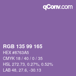 Farbcode: RGB 135 99 165 | qconv.com
