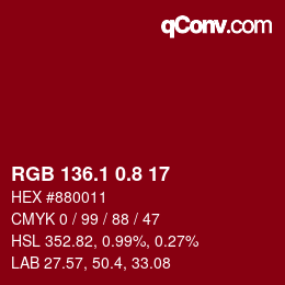 カラーコード: RGB 136.1 0.8 17 | qconv.com