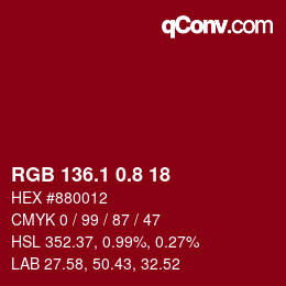 カラーコード: RGB 136.1 0.8 18 | qconv.com
