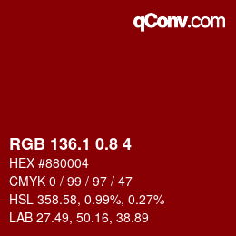 カラーコード: RGB 136.1 0.8 4 | qconv.com