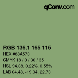 Color code: RGB 136.1 165 115 | qconv.com