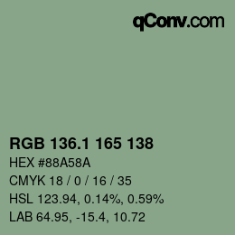 Color code: RGB 136.1 165 138 | qconv.com