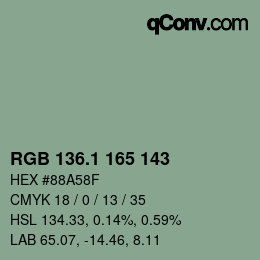 Farbcode: RGB 136.1 165 143 | qconv.com