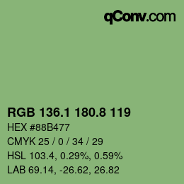 Color code: RGB 136.1 180.8 119 | qconv.com