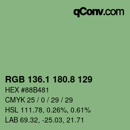 Color code: RGB 136.1 180.8 129 | qconv.com