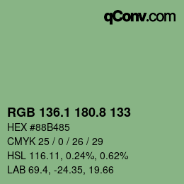 Color code: RGB 136.1 180.8 133 | qconv.com
