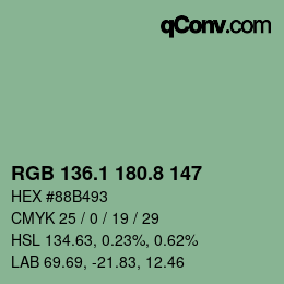 Color code: RGB 136.1 180.8 147 | qconv.com